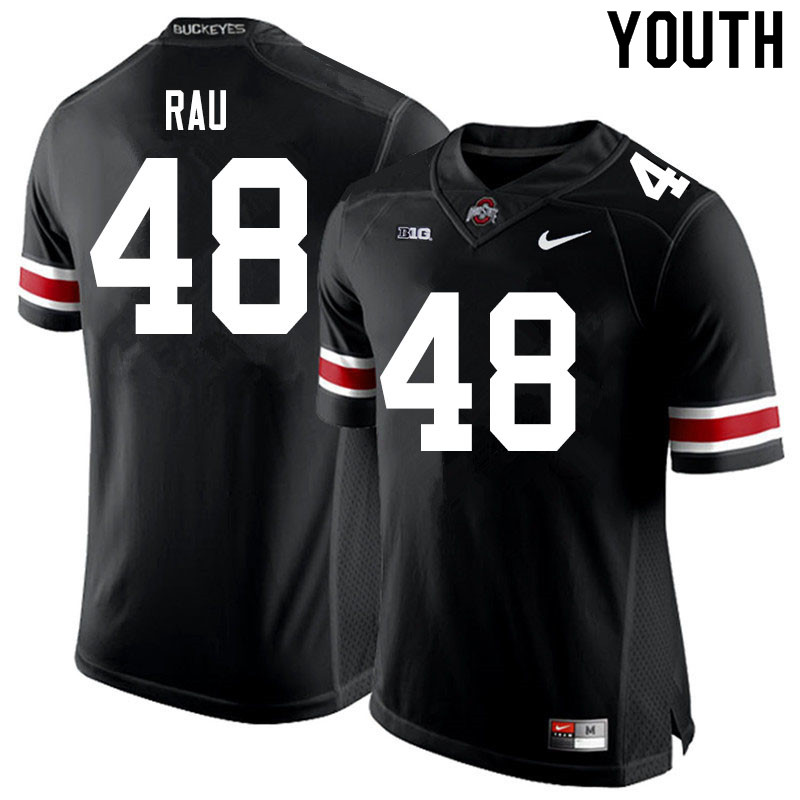 Youth Ohio State Buckeyes #48 Corey Rau Black Authentic College Stitched Football Jersey 23JB042ED